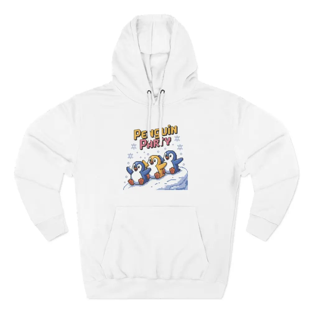 Winter Penguin Unisex Party Hoodie Cozy Fleece Sweatshirt for Holiday Fun Christmas Celebrations Gift Animal Lovers XS