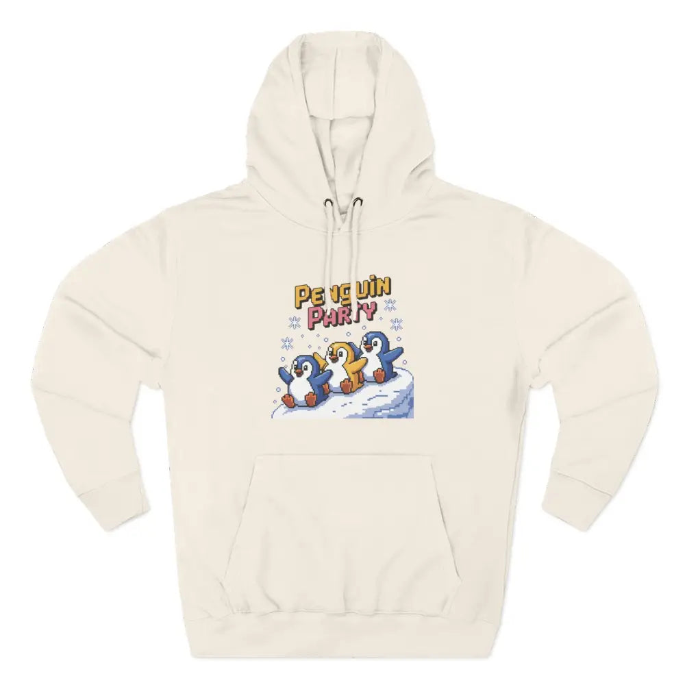 Winter Penguin Unisex Party Hoodie Cozy Fleece Sweatshirt for Holiday Fun Christmas Celebrations Gift Animal Lovers S