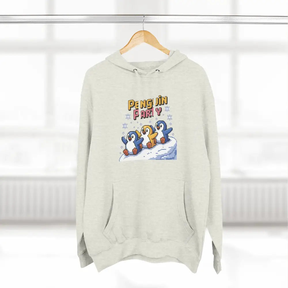 Winter Penguin Unisex Party Hoodie Cozy Fleece Sweatshirt for Holiday Fun Christmas Celebrations Gift Animal Lovers