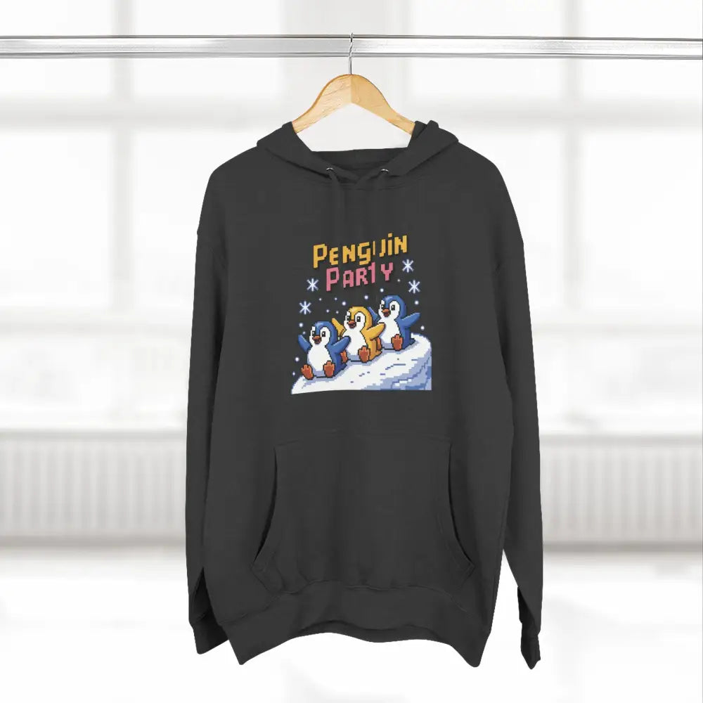 Winter Penguin Unisex Party Hoodie Cozy Fleece Sweatshirt for Holiday Fun Christmas Celebrations Gift Animal Lovers