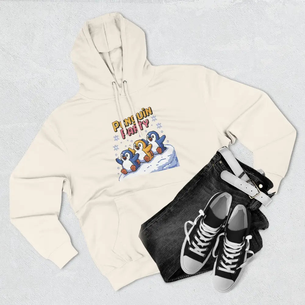 Winter Penguin Unisex Party Hoodie Cozy Fleece Sweatshirt for Holiday Fun Christmas Celebrations Gift Animal Lovers
