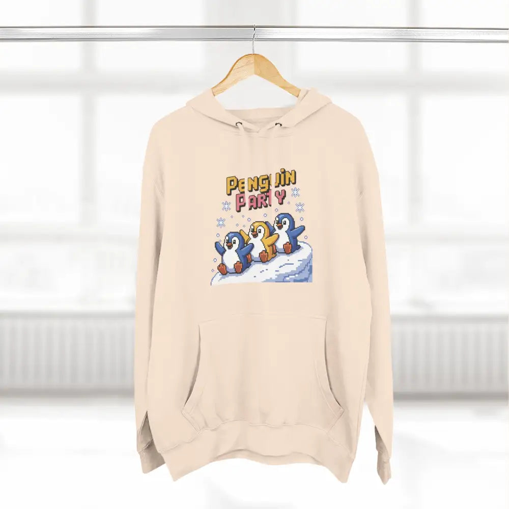 Winter Penguin Unisex Party Hoodie Cozy Fleece Sweatshirt for Holiday Fun Christmas Celebrations Gift Animal Lovers