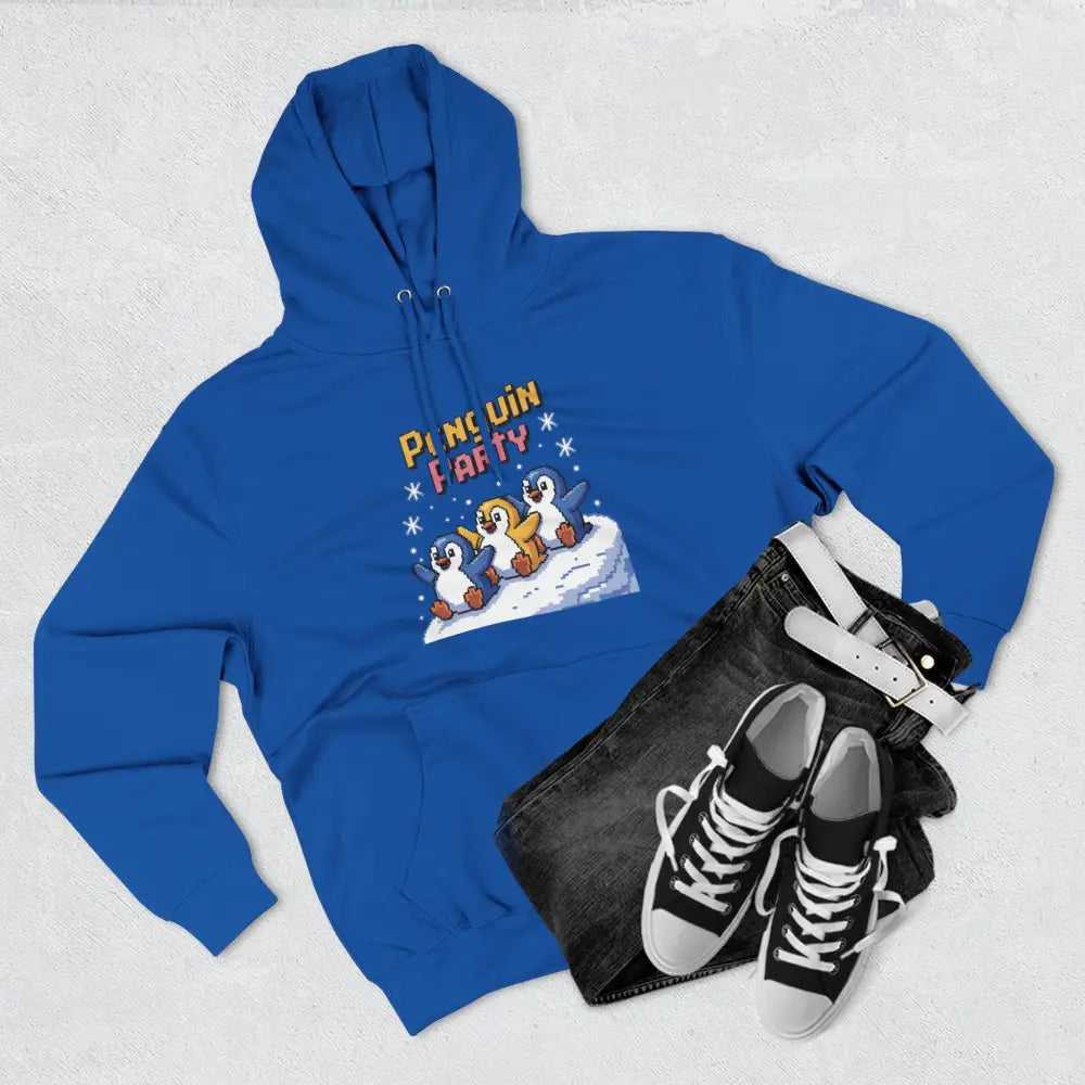 Winter Penguin Unisex Party Hoodie Cozy Fleece Sweatshirt for Holiday Fun Christmas Celebrations Gift Animal Lovers