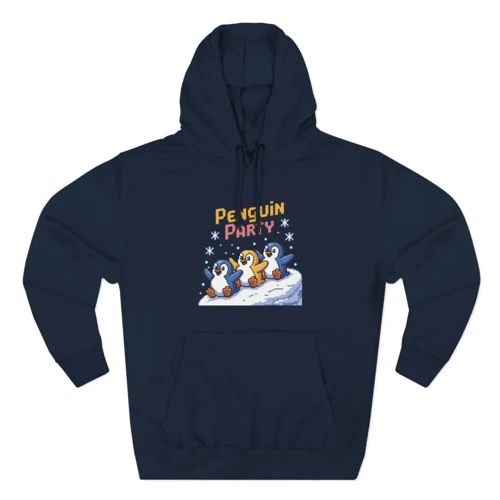 Winter Penguin Unisex Party Hoodie Cozy Fleece Sweatshirt for Holiday Fun Christmas Celebrations Gift Animal Lovers XS