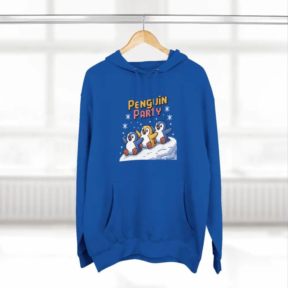 Winter Penguin Unisex Party Hoodie Cozy Fleece Sweatshirt for Holiday Fun Christmas Celebrations Gift Animal Lovers