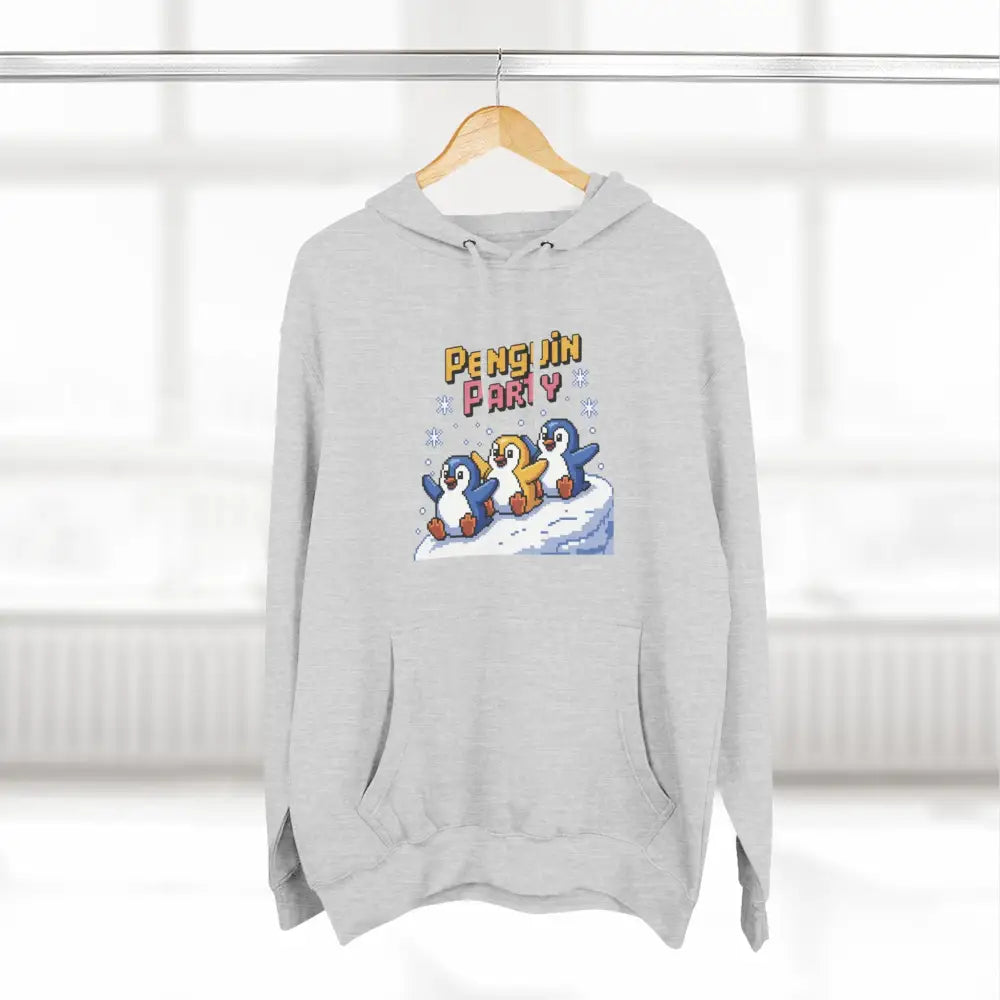 Winter Penguin Unisex Party Hoodie Cozy Fleece Sweatshirt for Holiday Fun Christmas Celebrations Gift Animal Lovers