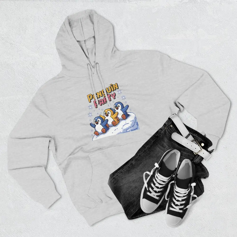 Winter Penguin Unisex Party Hoodie Cozy Fleece Sweatshirt for Holiday Fun Christmas Celebrations Gift Animal Lovers