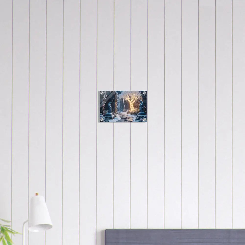 Rectangular Wall Art Featuring Winter Tree Scene for Glowing Ice Garden Display