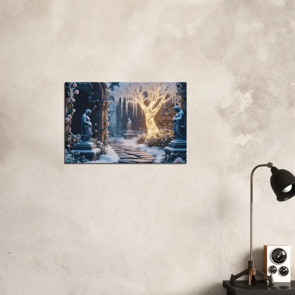 Winter garden art print from Winter Tree Glowing Ice Garden PixiOnyx Surreal Canvas