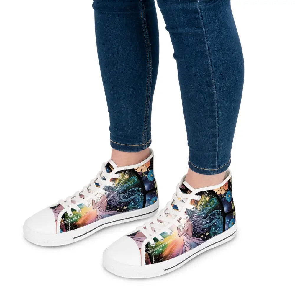 Printed high-top sneakers from PixiOnyx Celestial Bloom Women’s Streetwear collection