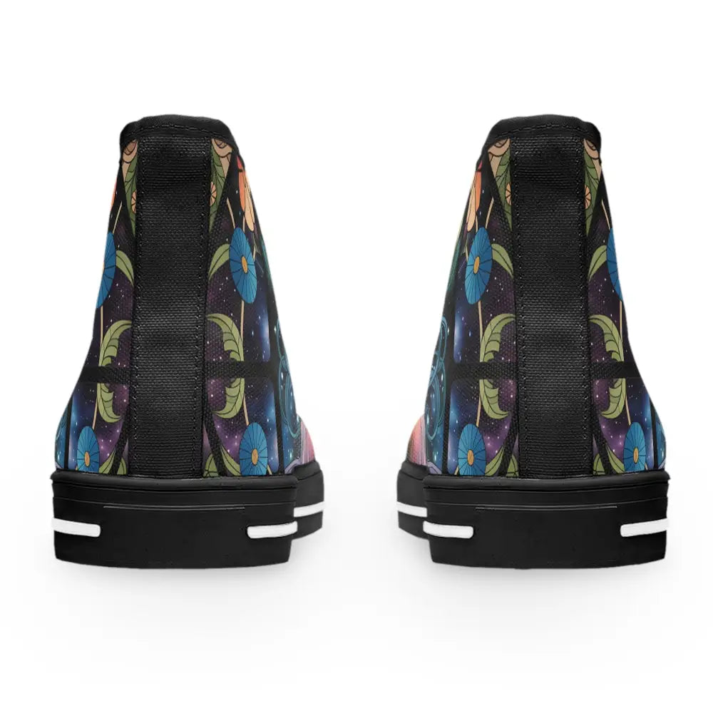 Floral patterned high-top sneakers from Womens High Top Sneakers Celestial Bloom PixiOnyx