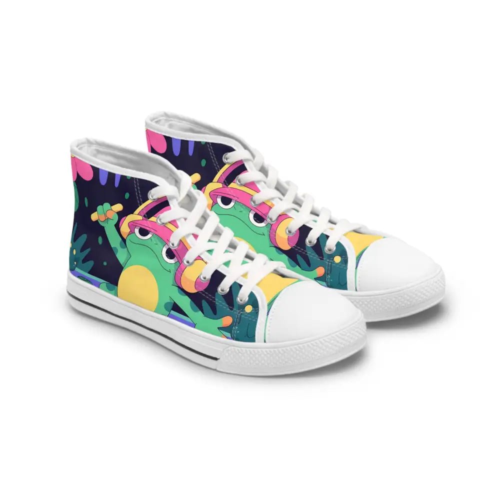 Frog-themed high-top sneakers from PixiOnyx DJ Frog Lilygroove festival collection