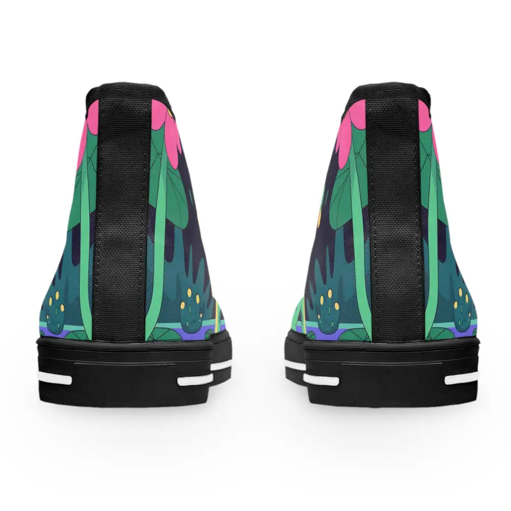 Floral patterned high-top sneakers from PixiOnyx Festival Kicks DJ Frog Lilygroove collection