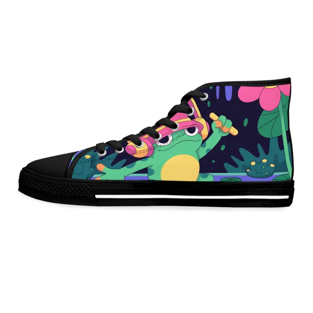 Frog-themed high-top sneaker from PixiOnyx DJ Frog Lilygroove Women’s Festival Kicks