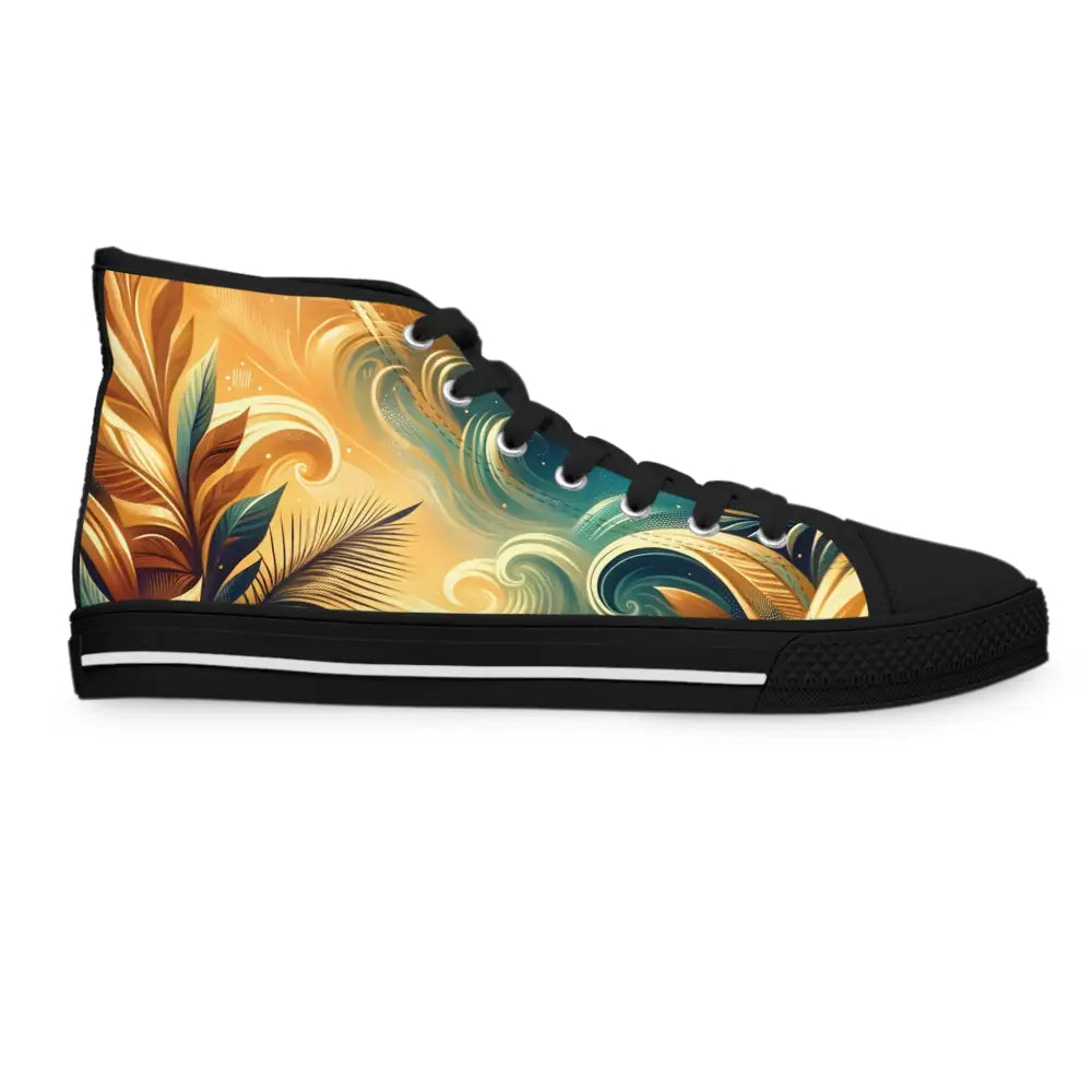 Floral-patterned high-top sneaker from Nebula Bloom Cascade PixiOnyx Footwear Flux
