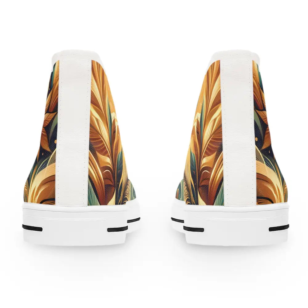 Floral patterned high-top sneakers from PixiOnyx Footwear Flux Nebula Bloom Cascade collection
