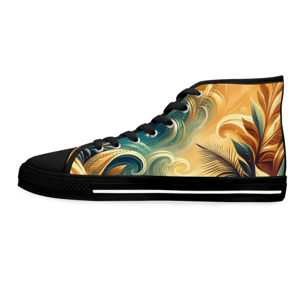 High-top sneaker with tropical floral design for Women from PixiOnyx Footwear Flux