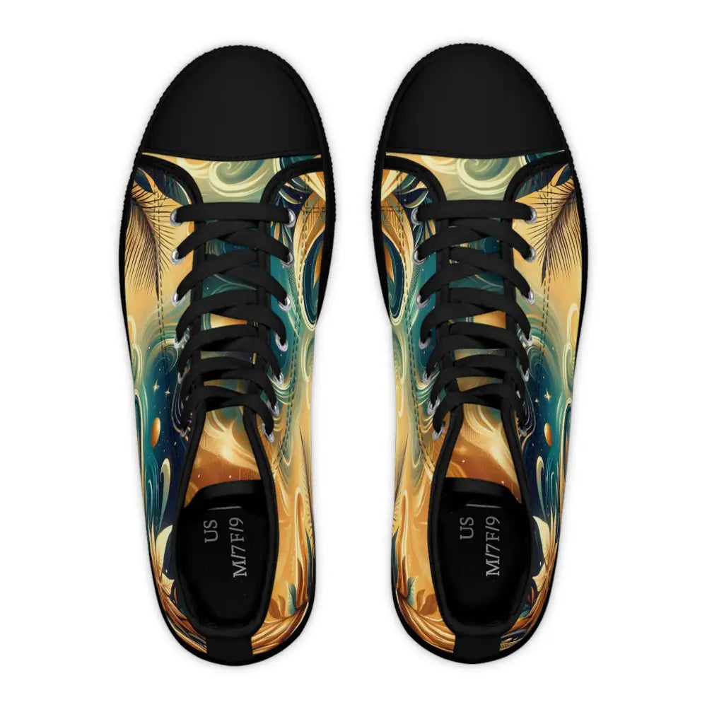 High-top sneakers with abstract art design in Women’s High Top Sneakers Nebula Bloom Cascade