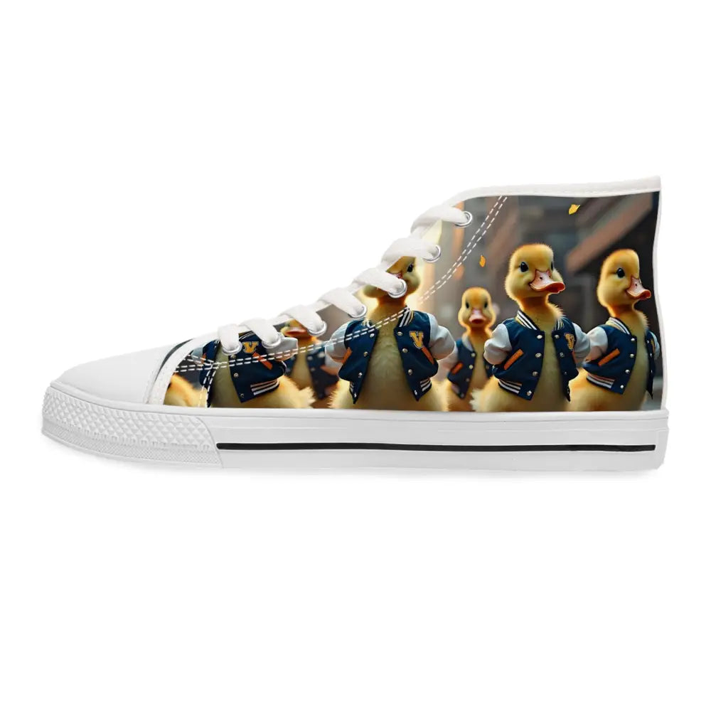 Women’s high-top sneaker with duckling print from PixiOnyx Street Surreal Footwear