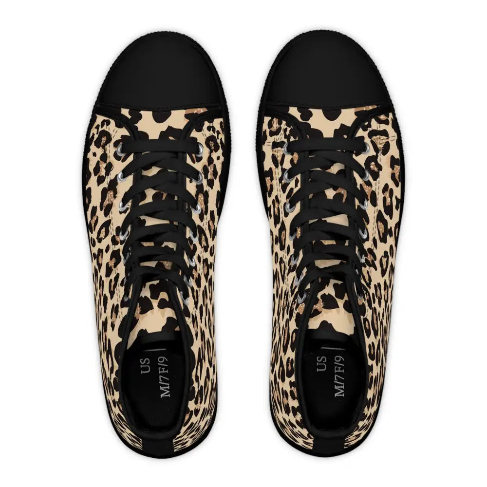 Leopard print high-top sneakers from Wild Mirage collection by PixiOnyx Statement Footwear