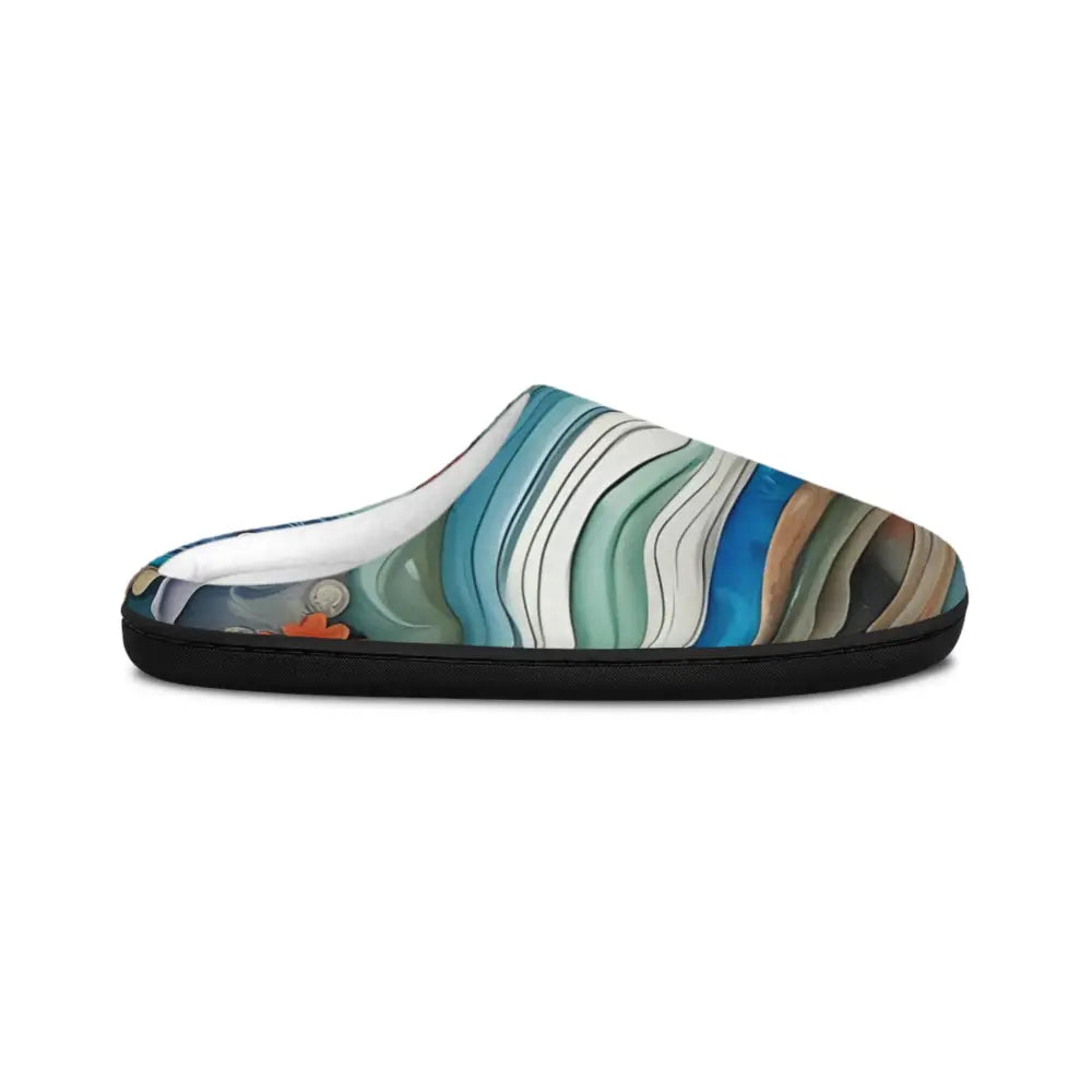 Abstract-patterned Women’s Indoor Slippers with ocean-inspired design for coastal comfort
