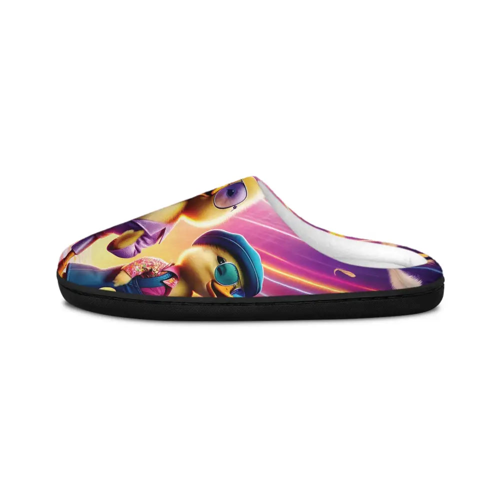 Colorful cartoon-printed women’s indoor slippers with comfortable design from PixiOnyx