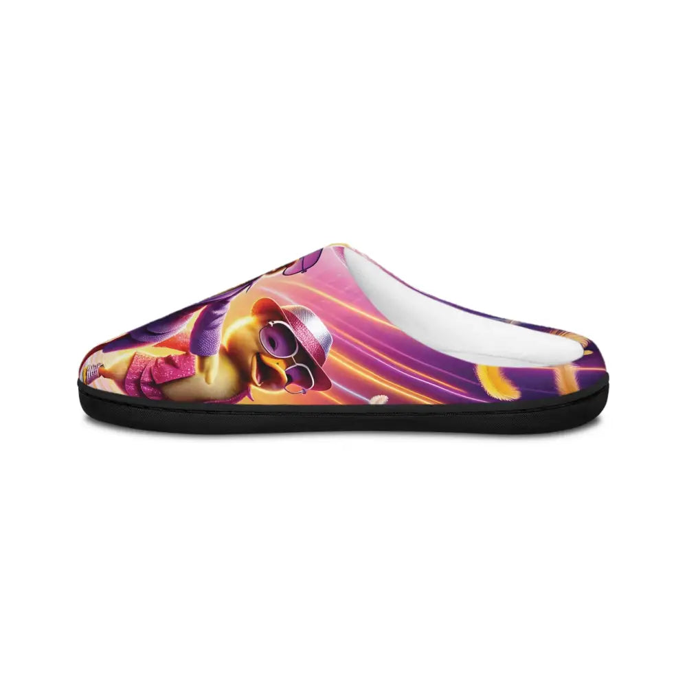 Vibrant cartoon-printed women’s indoor slippers with comfortable slide design