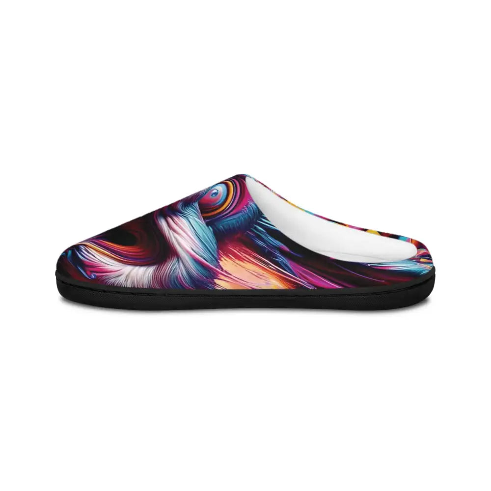 Colorful owl-themed indoor slipper from PixiOnyx Housebound Havoc Women’s collection