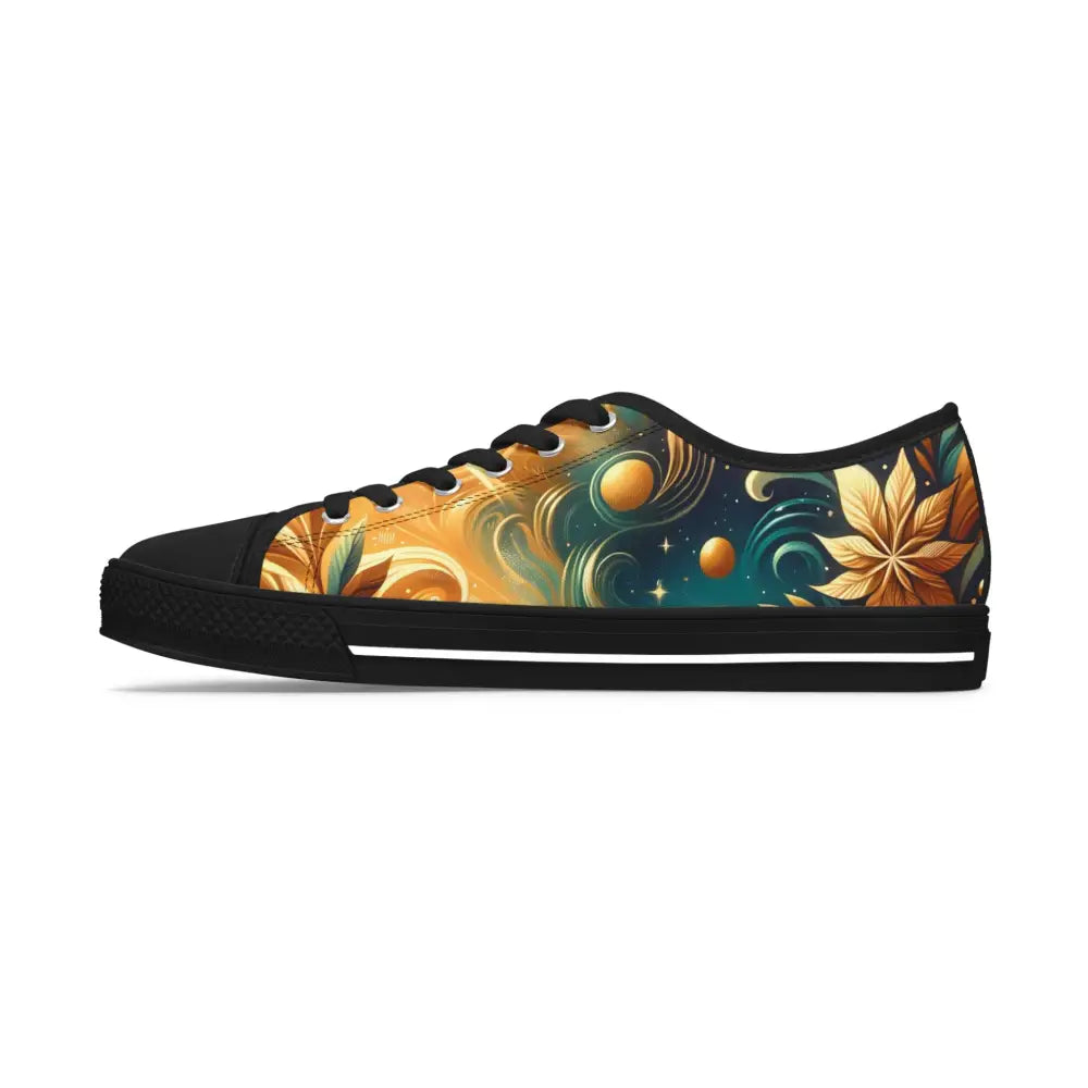 Artistic low-top sneaker from Women’s Low Top Sneakers Nebula Bloom Cascade collection by PixiOnyx