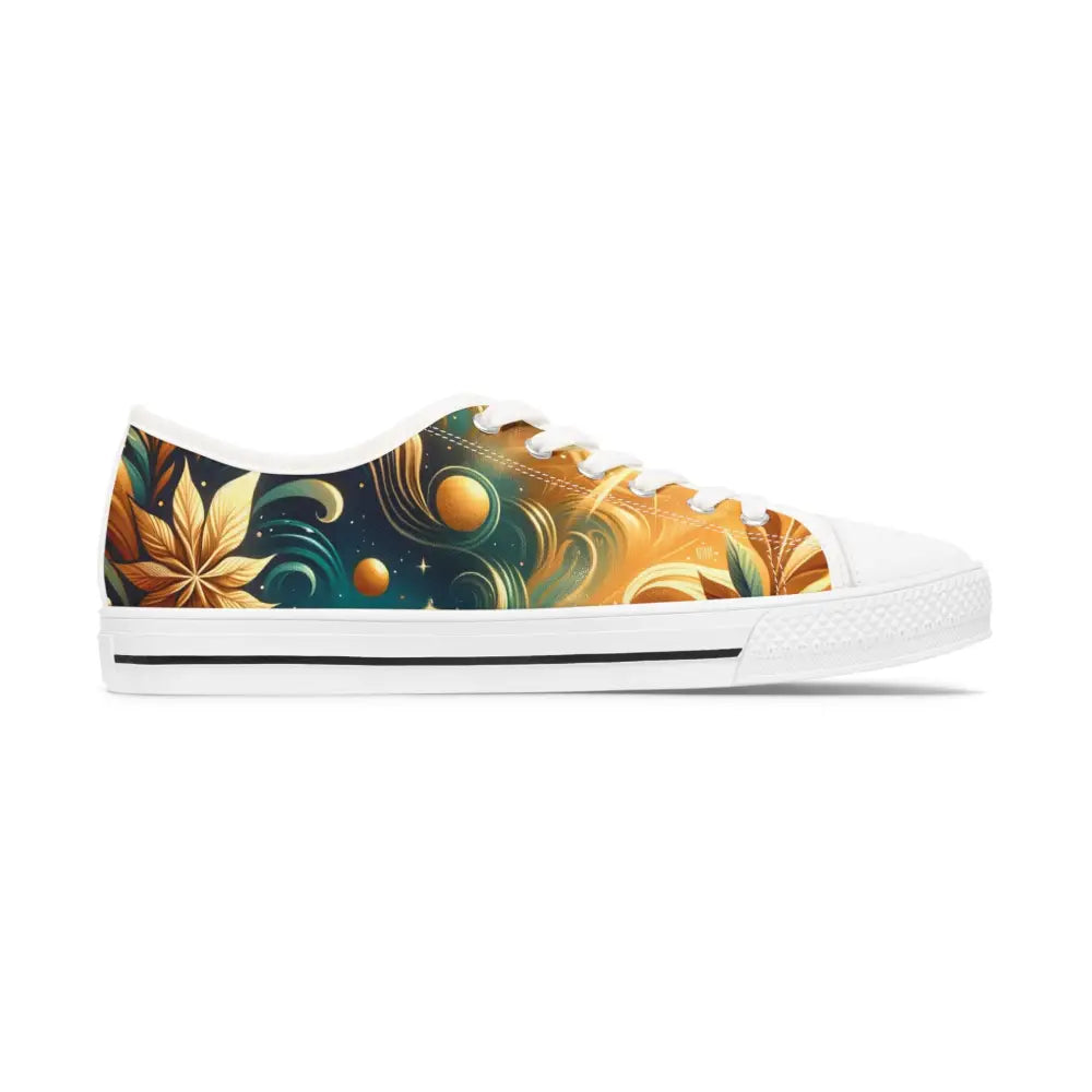 Artistic low-top sneaker from Women’s Low Top Sneakers Nebula Bloom Cascade by PixiOnyx