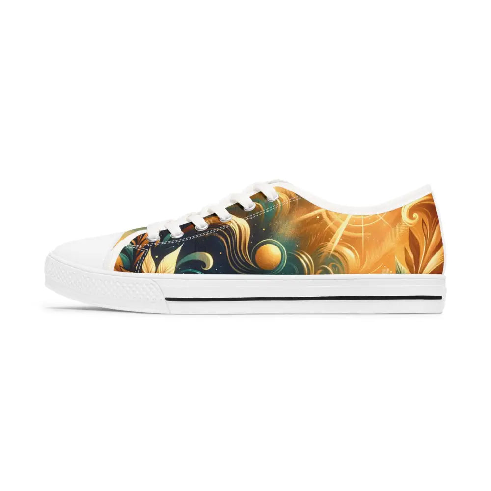 Floral-patterned canvas sneaker from Women’s Low Top Sneakers Nebula Bloom Cascade by PixiOnyx