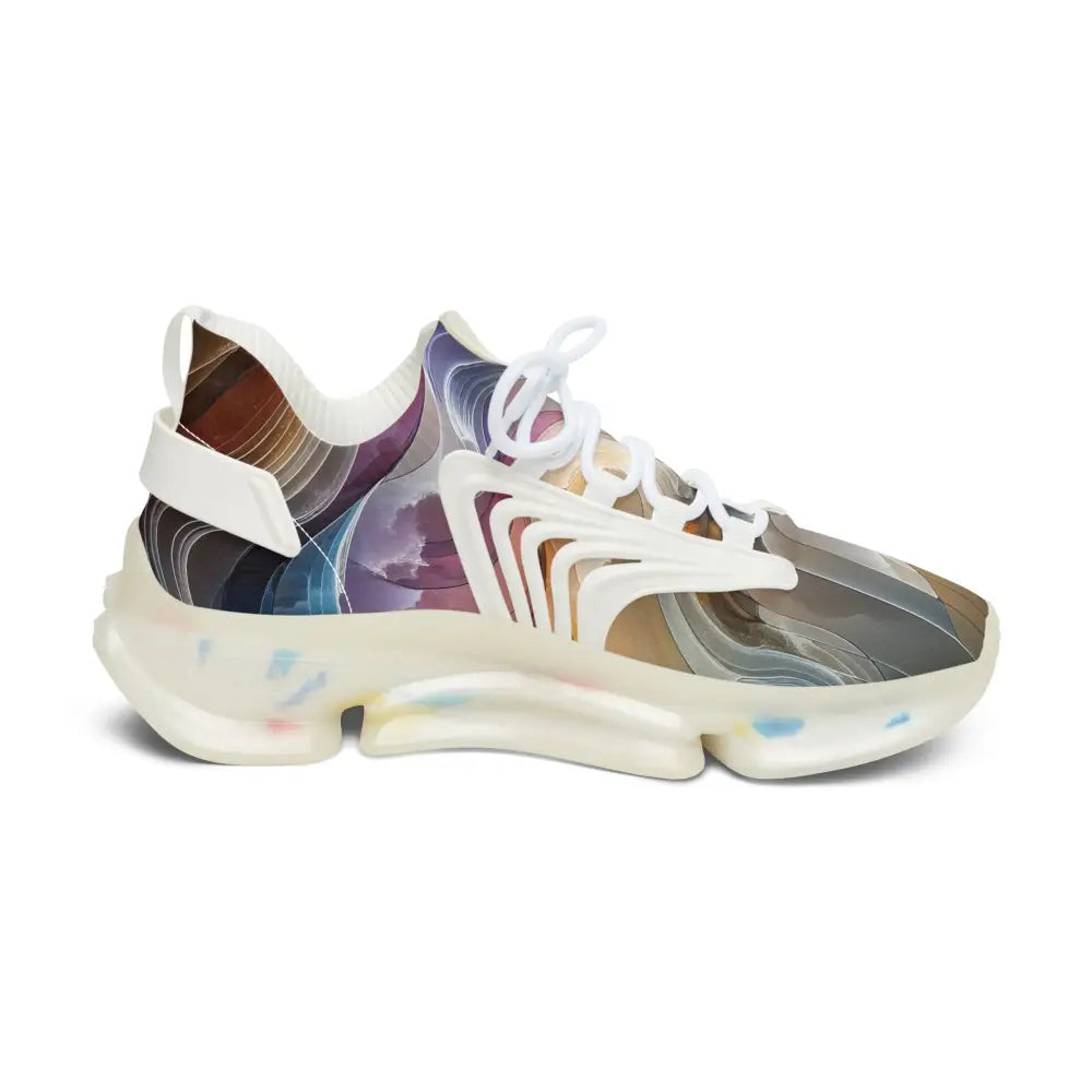 Abstract patterned athletic shoe from Women’s Mesh Sneakers Celestial Layer Flux by PixiOnyx Artwear