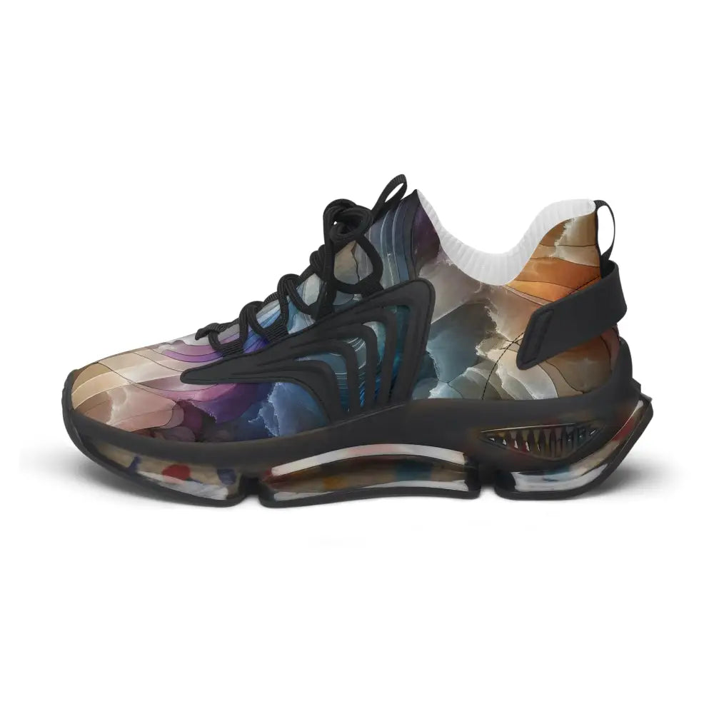 Abstract patterned athletic shoe in Women’s Mesh Sneakers Celestial Layer Flux by PixiOnyx Artwear