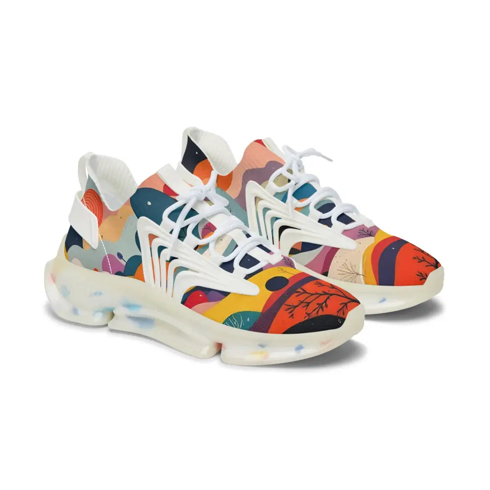 Colorful patterned athletic shoes from Women’s Mesh Sneakers Flowstate Mirage collection
