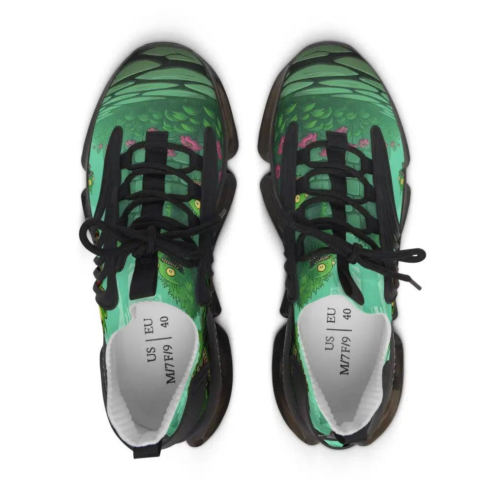 Green swamp-themed women’s mesh sneakers from PixiOnyx Ecocore Street Fusion collection