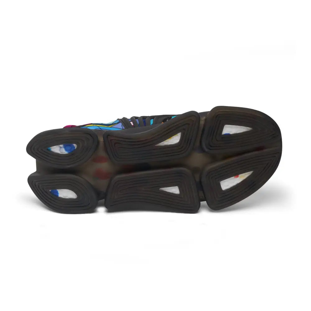 Black athletic shoe sole for Women’s Mesh Sneakers Layered Spectrum PixiOnyx Kinetic Pulsewear
