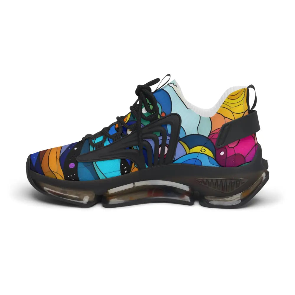 Colorful patterned athletic shoe from Women’s Mesh Sneakers Layered Spectrum by PixiOnyx Kinetic Pulsewear