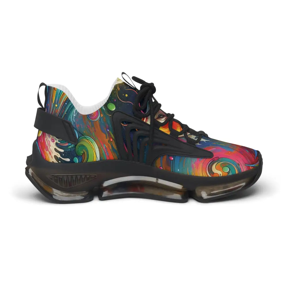 Colorful abstract-patterned Women’s Mesh Sneakers Rainbow Koi Spiral PixiOnyx Psychedelic Footwear