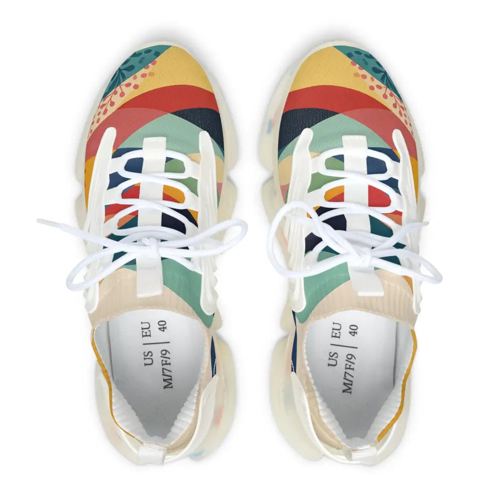 Colorful striped running shoes from Women’s Mesh Sneakers Sunset Grove PixiOnyx