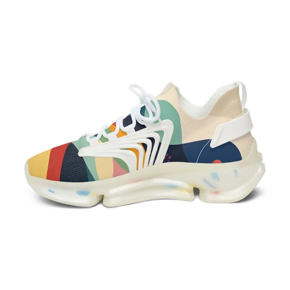 Colorful patterned athletic shoe from Women’s Mesh Sneakers Sunset Grove PixiOnyx