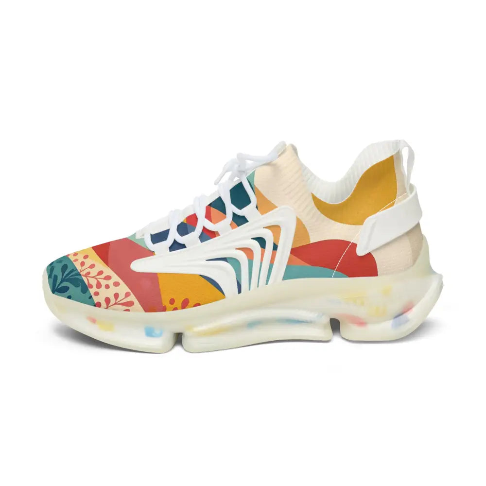 Colorful patterned athletic shoe from Women’s Mesh Sneakers Sunset Grove PixiOnyx