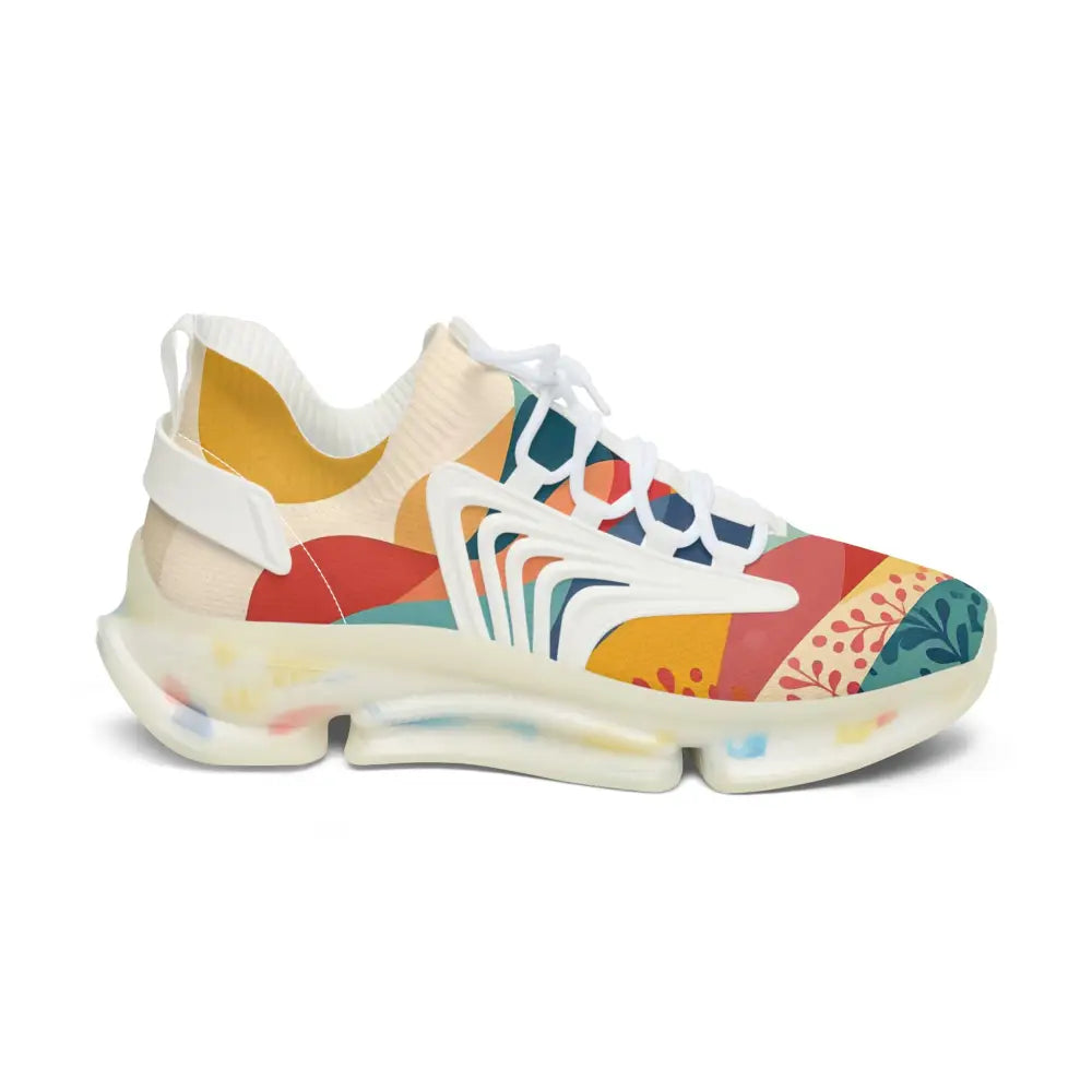 Colorful patterned athletic shoe from Women’s Mesh Sneakers Sunset Grove PixiOnyx