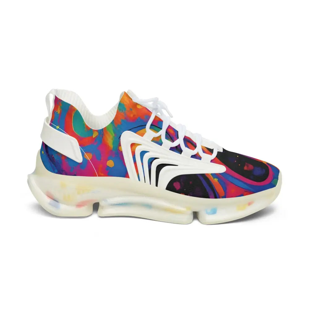 Colorful patterned athletic shoe from Women’s Mesh Sneakers Voidspiral Mirage PixiOnyx Psywave