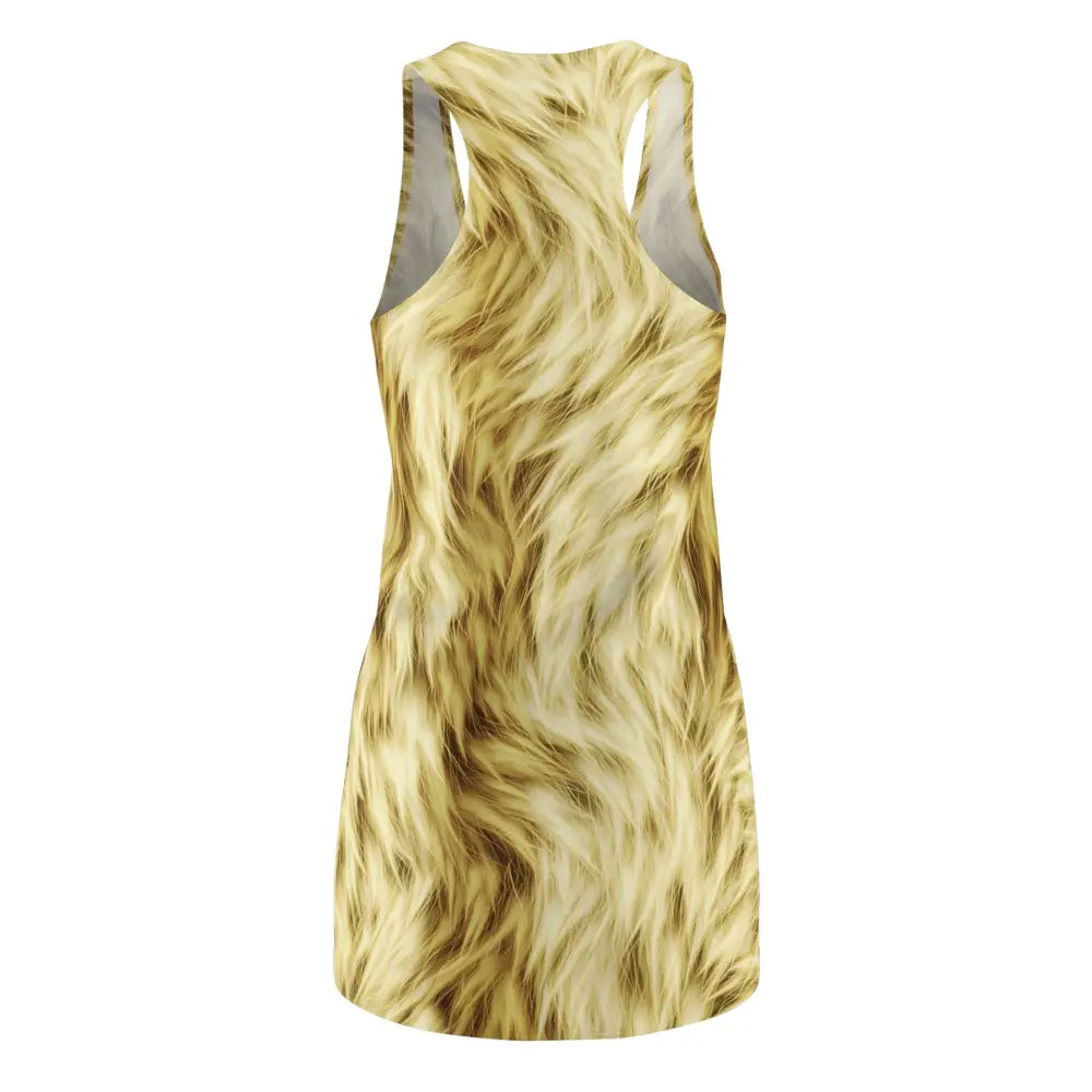 Sleeveless FauxFur Flux Racerback Dress with Fur Pattern in PixiOnyx Texturecore