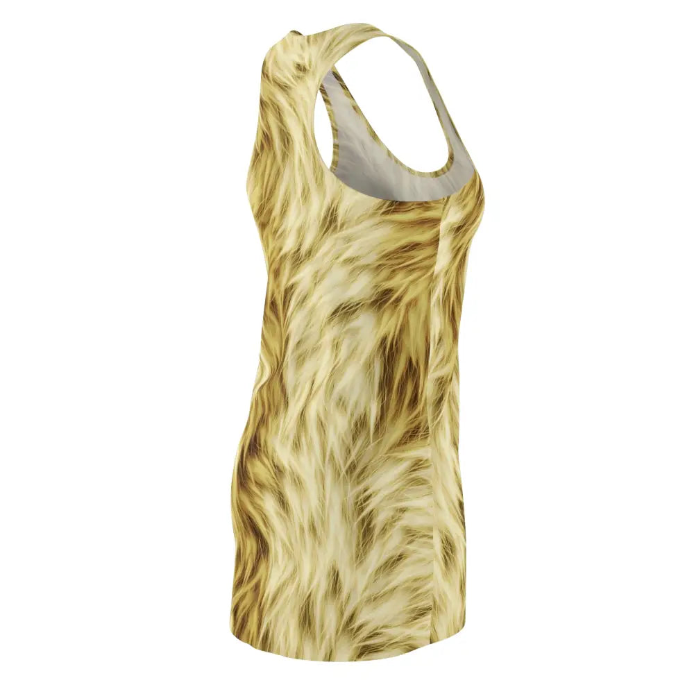 Women’s Racerback Dress with FauxFur Flux texture and fur pattern detail