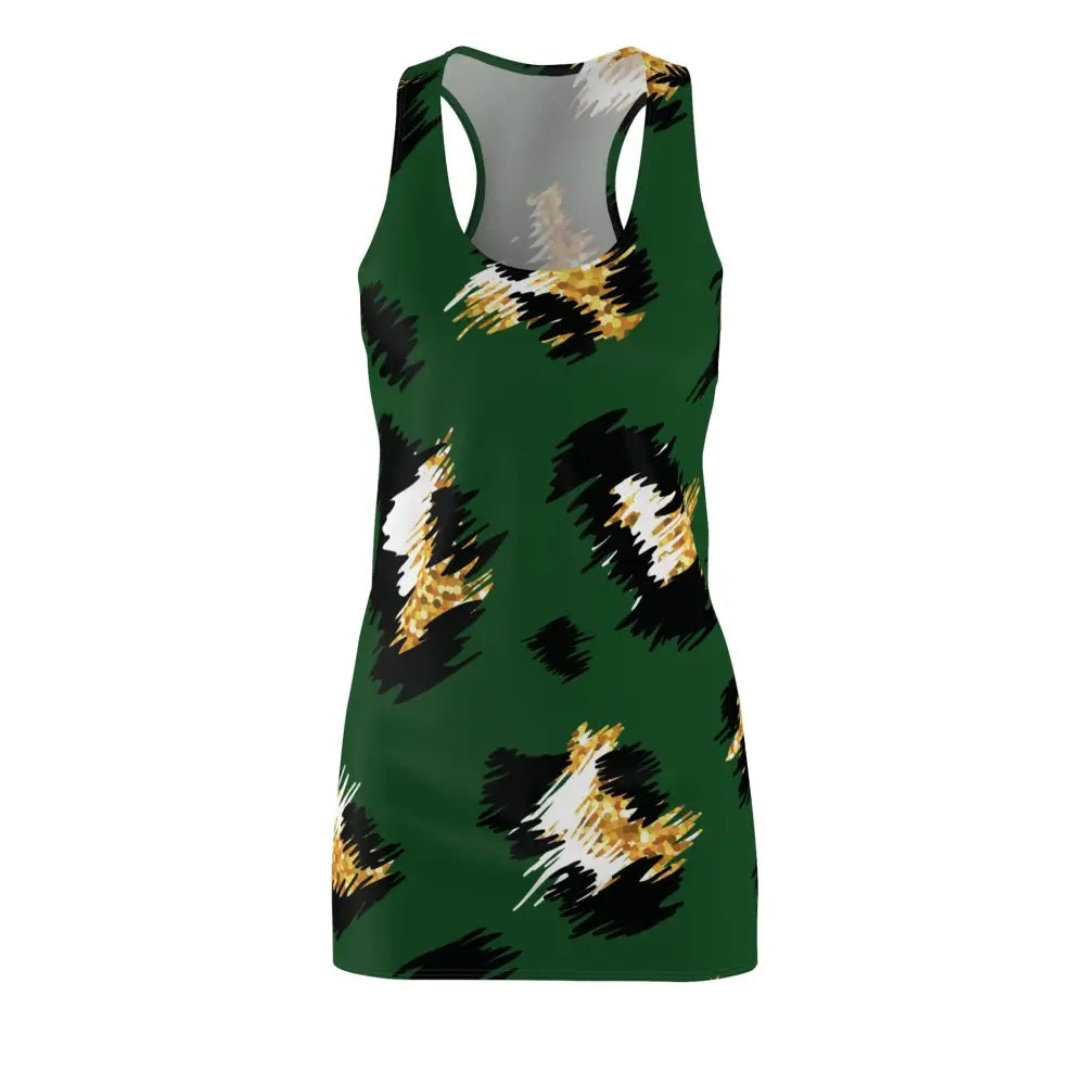 Green racerback dress with abstract print from Women’s Racerback Dress Jungle Static PixiOnyx Wildform Capsulewear