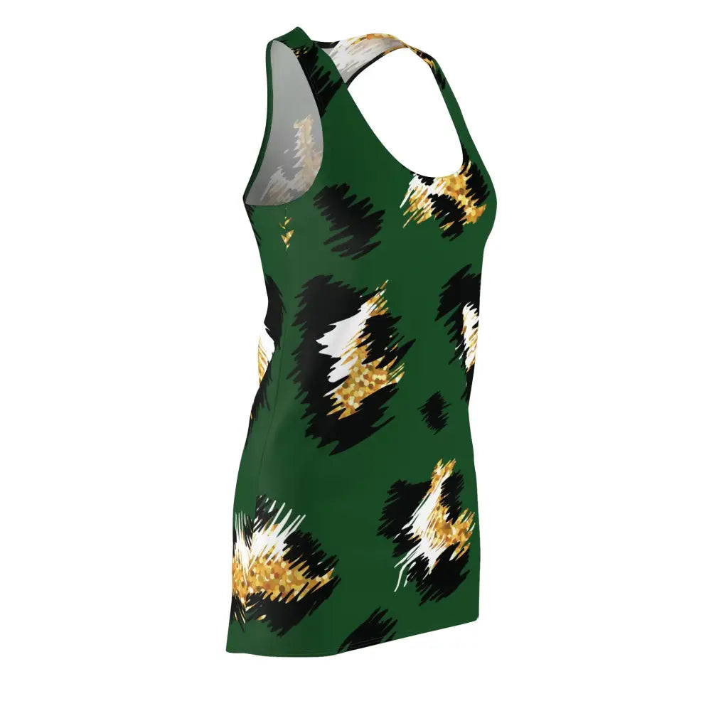 Green leopard print dress from PixiOnyx Wildform Capsulewear Women’s Racerback Dress