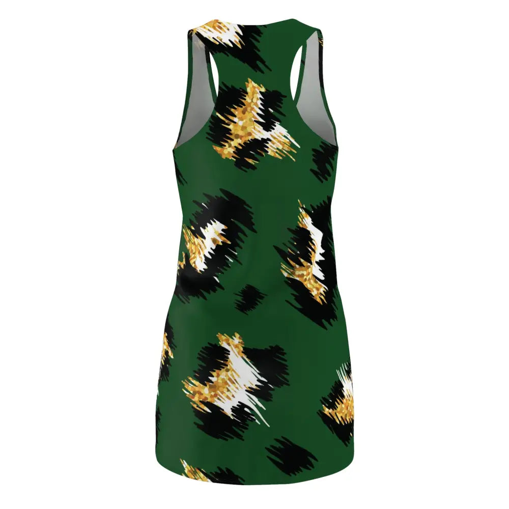 Green leopard print racerback dress from Women’s Racerback Dress Jungle Static PixiOnyx Wildform Capsulewear