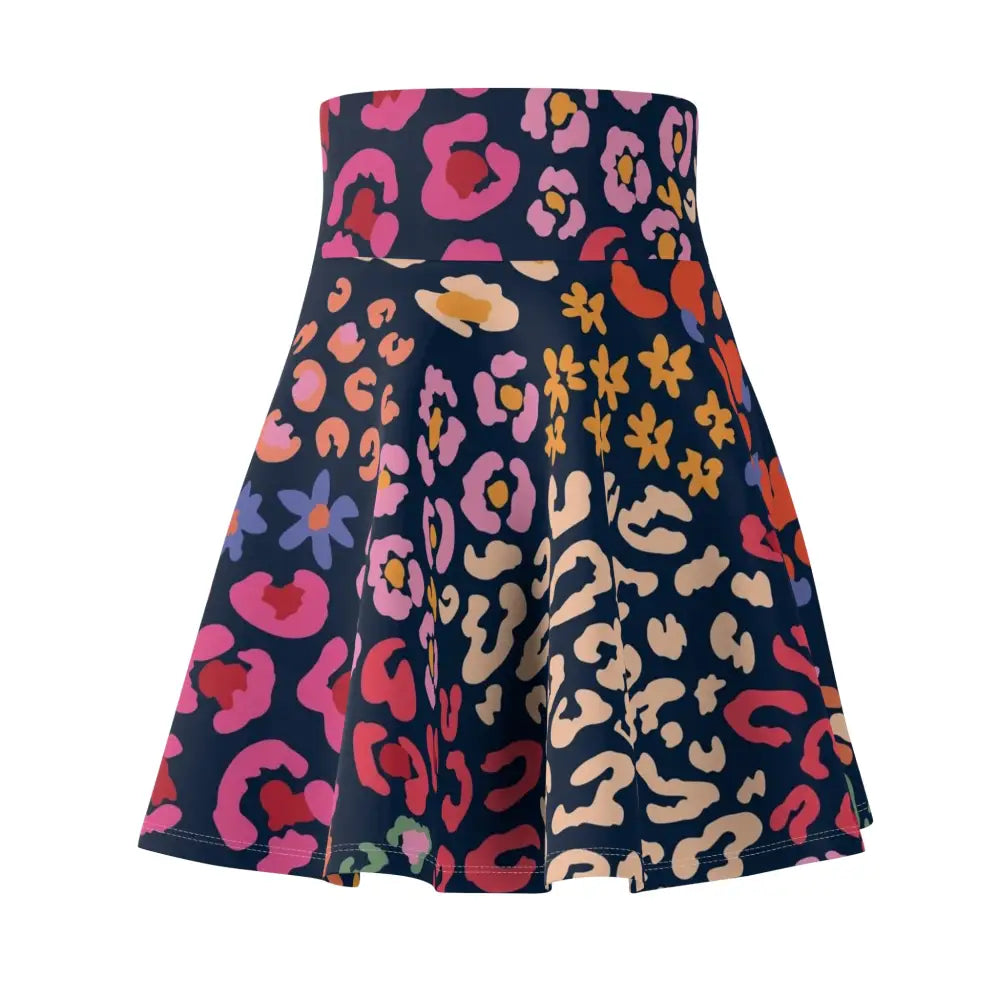 Colorful patterned skater skirt with vibrant floral print from PixiOnyx Statement Apparel