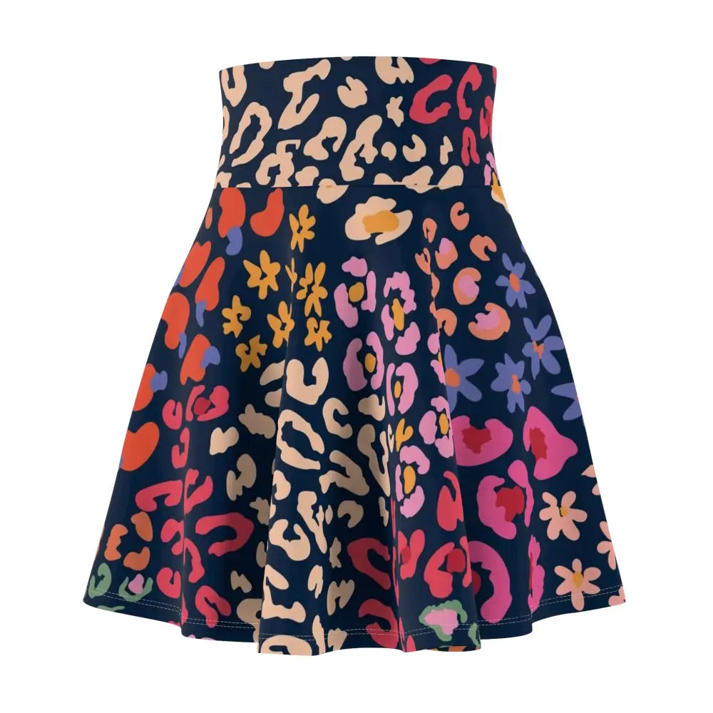 Colorful patterned skater skirt with vibrant floral print from PixiOnyx Statement Apparel
